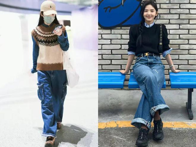 ”惊艳了！叠穿下的搭配减龄又时髦瓦力游戏被章若楠的“衬衫+针织衫(图5)